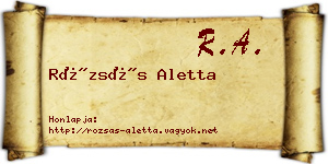 Rózsás Aletta névjegykártya